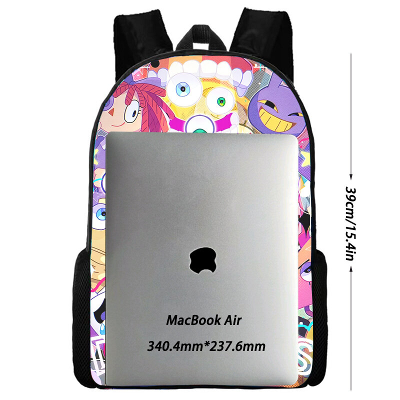 Tas punggung gambar kartun Anime untuk anak perempuan, tas sekolah motif sirkus Digital menakjubkan, tas kustom kapasitas besar dengan Logo atau foto Anda