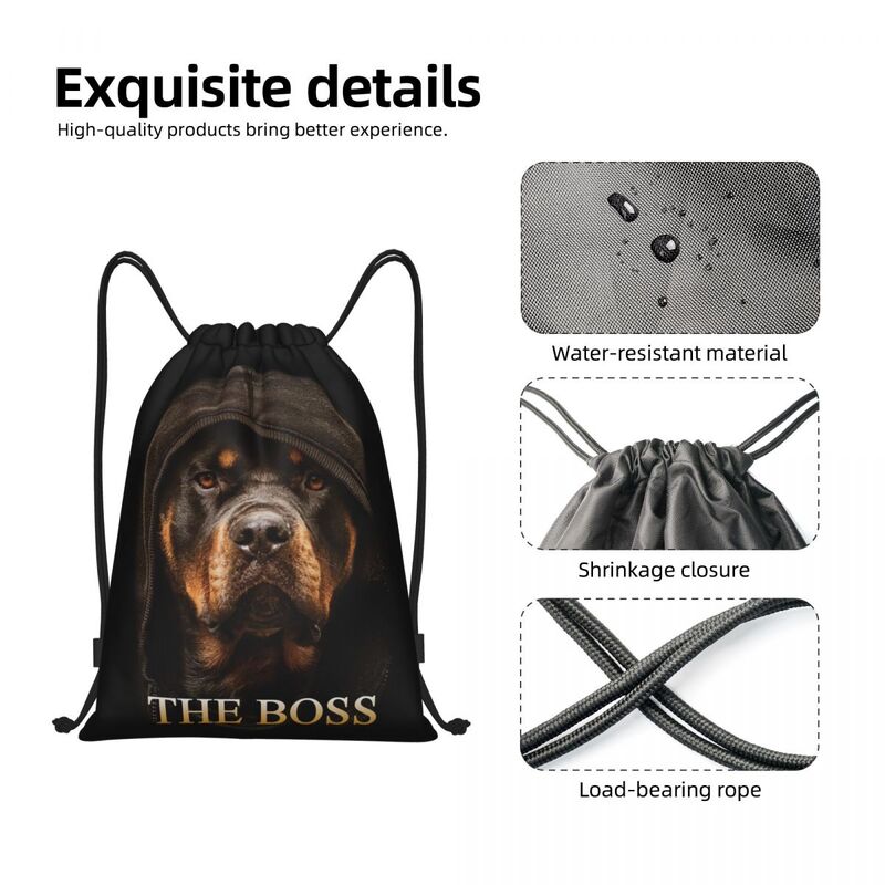 حقيبة ظهر من Rottweiler على شكل كلب حقيبة برباط للرجال والنساء محمولة مناسبة للرياضة والصالة الرياضية حقيبة ظهر لتخزين التدريب