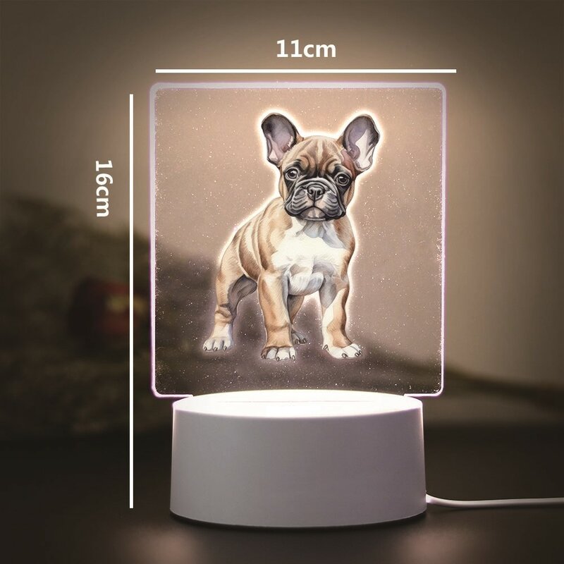 Bulldog francese acrilico Led Night Light regalo per bambini Led Night Light per la luce notturna dei bambini di casa