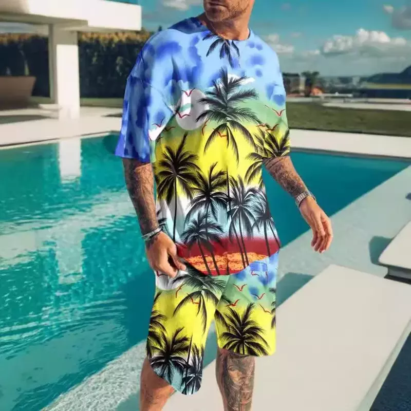 Camiseta con estampado 3D de hip hop para hombre, chndal informal de manga corta, talla asitica, novedad de verano 2024