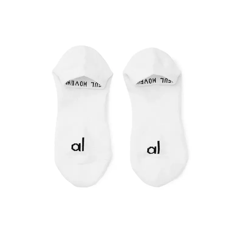 Unisex AL algodão Yoga meias curtas, meias barco clássico, meias respirável tornozelo, cor sólida, branco, preto, confortável, mulheres