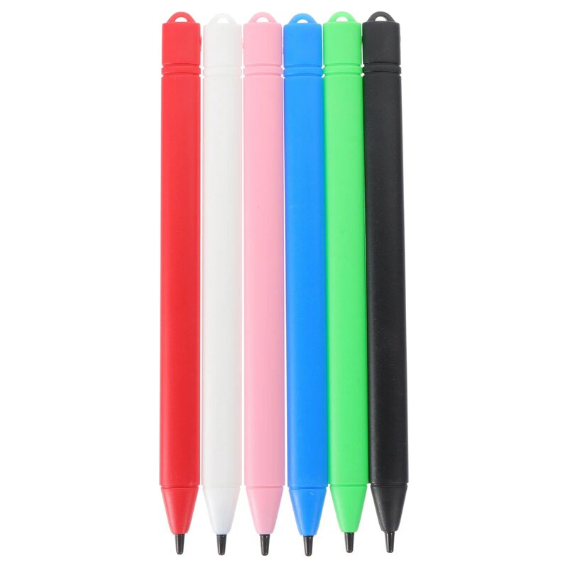 6ชิ้นปากกาทาสี LCD สำหรับเด็กปากกาเขียนแท็บเล็ตปากกาวาดกระดานสายคล้องสำหรับคีย์แล็ปท็อปภาพวาดพลาสติกของเล่นเด็ก