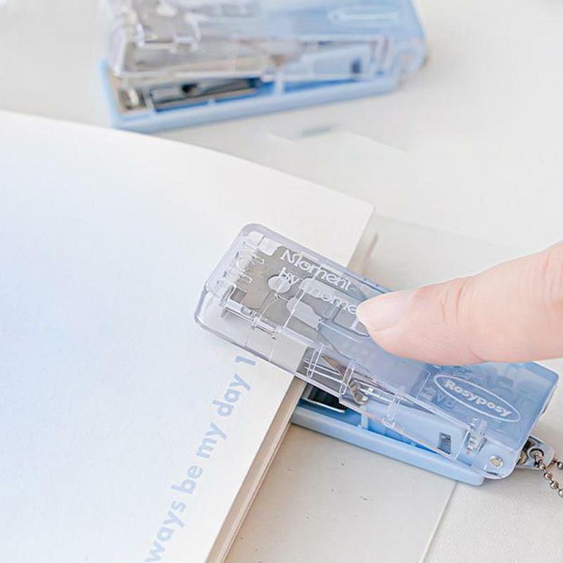 Mini Transparent Stapler Kid's Gradient Color Stapler Lightweight And Stable Stationery Supplies For Classrooms Offices And