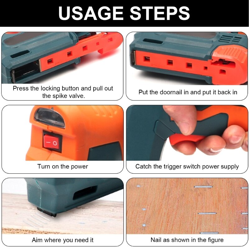 Electric Staple Guns Cordless Upholstery Stapler Guns for Wood Rechargeable Nailer Staple Nails Staple Remover