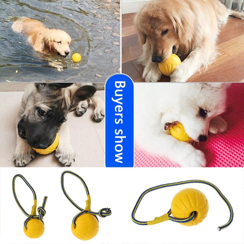 Pet Dog Interactive Toy Chew Ball Toy with Rope for Puppy Dog for Cat Trai