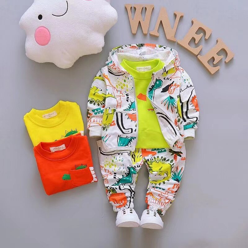 New Spring Autumn Baby Boys Clothes Children Girls Sport Jacket T-Shirt Pants 3Pcs/Sets Toddler Fashion Costume Kids Tracksuits