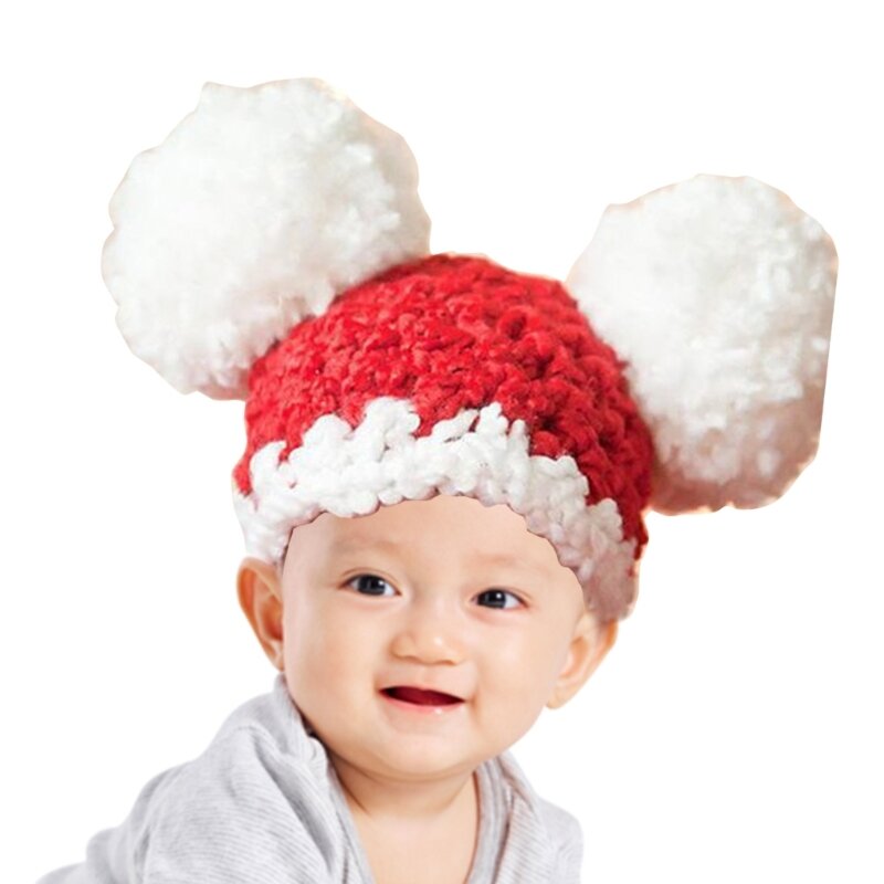 Rekwizyty do zdjęć noworodka Kapelusz pomponem Rekwizyty fotograficzne dla dzieci Miękka czapka robiona na drutach Nakrycia