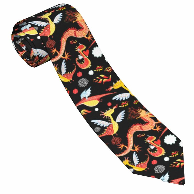 Corbata de punta de flecha informal para hombres, corbata delgada de dragón divertida, accesorios para hombres, corbata Formal de fiesta simple