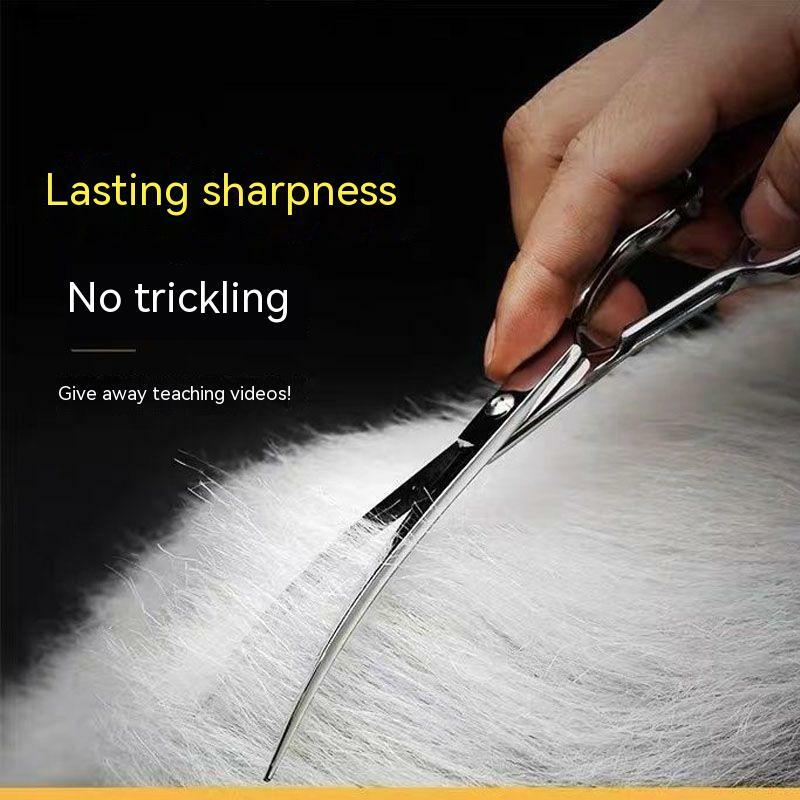 Pet Grooming Scissors Dog Hair Tool Set Professional Trimming Scissors Bent Scissors Teddy Haircutting Scissors Pet Clippers