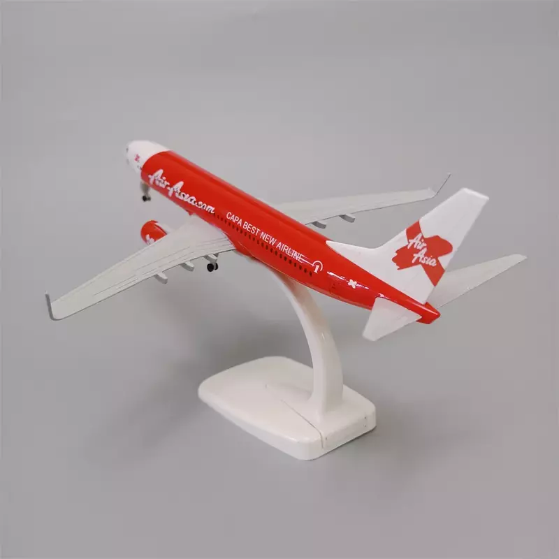 20cm Red Air Asia Airlines Boeing 737 B737 Airways Alloy Metal Airplane Model Diecast Air Plane Model w Wheels Aircraft