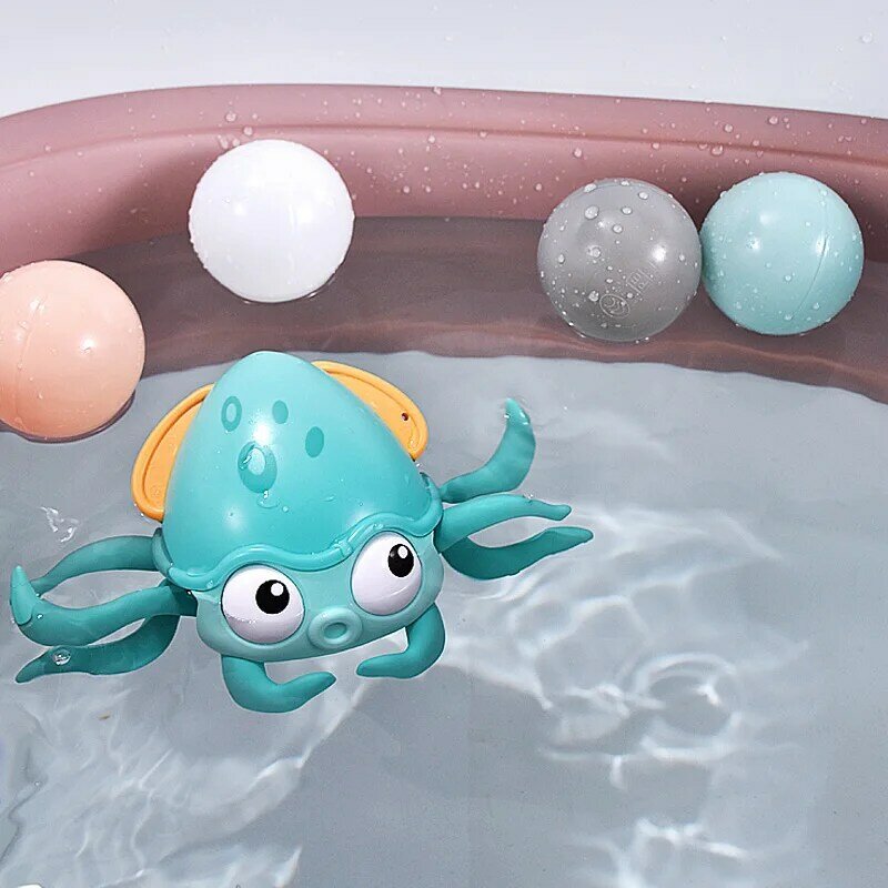Brinquedos de banho do bebê crianças octopus clockwork corda puxado crawl terra água brinquedos arrastando andando brinquedo de natação brinquedos de água crianças presente