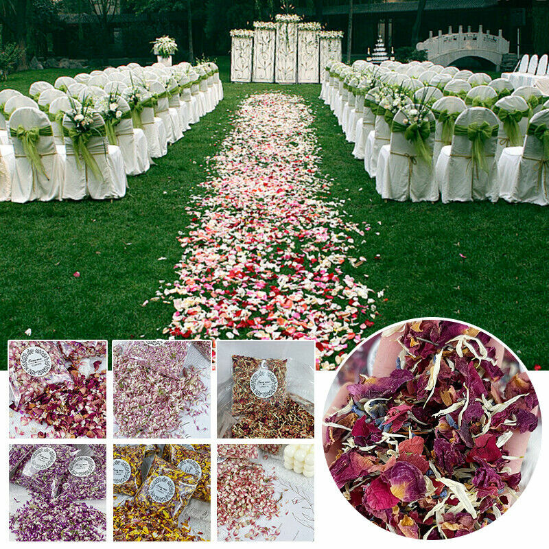 10 buah bunga kering alami pernikahan, konfeti bunga mawar kering DIY dekorasi pesta fotografi alat peraga kelopak kelopak mawar