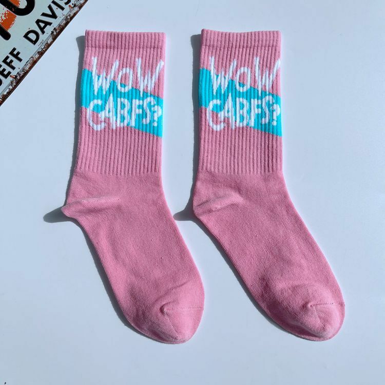 All-match college style European and American street skateboard socks couple letters sports cotton socks