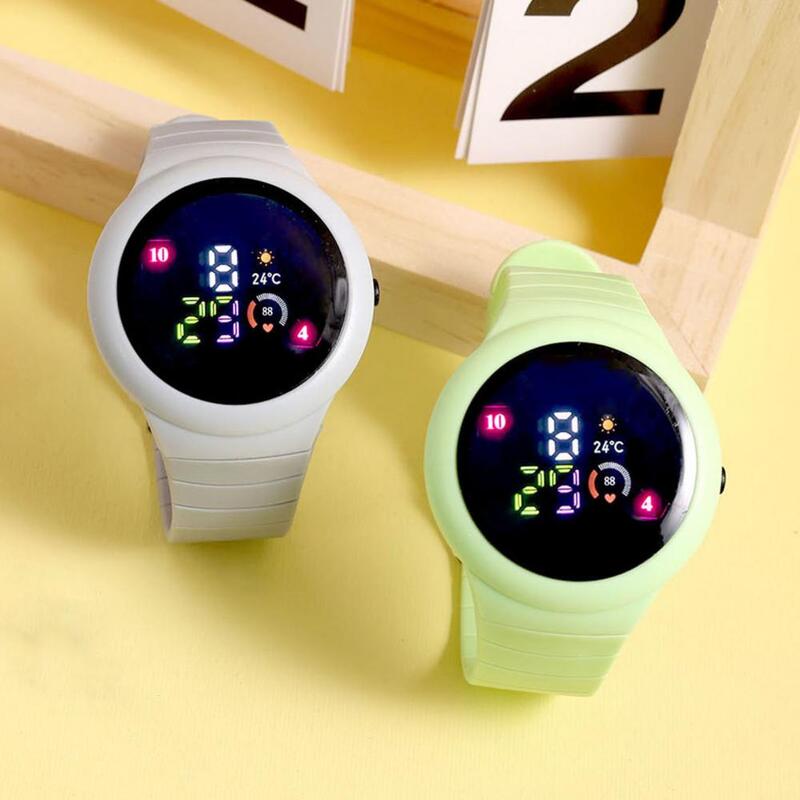 Reloj deportivo LED impermeable para mujer, reloj electrónico con correa de silicona, pantalla luminosa con calendario completo, Digital