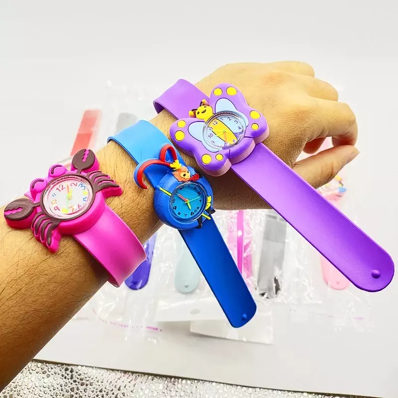Jam tangan anak baru 2023 jam tangan kartun kucing/monyet/lumba-lumba/mainan Panda jam tangan anak laki-laki perempuan hadiah ulang tahun Unicorn