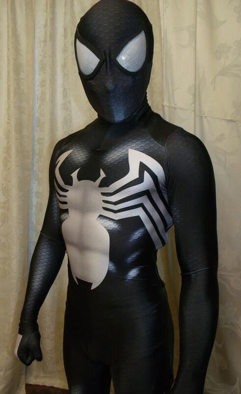 Costume noir Venom Symbiote 2 SpidSuffolk pour adultes et enfants, costume de batterie masculin, combinaison de fête, sourire foreCosplay, Zentai, hommes, garçons