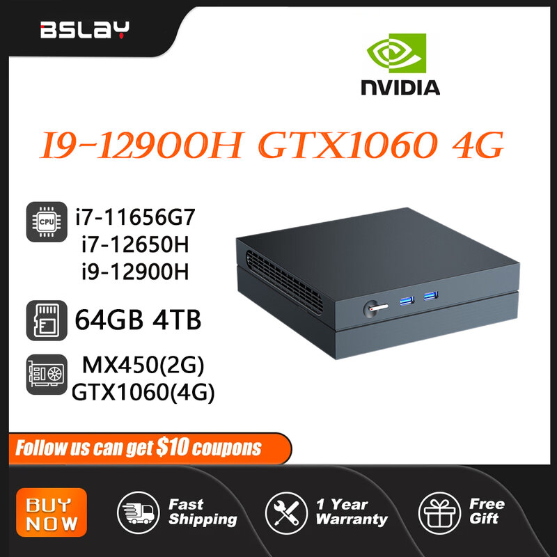 PC Mini NVIDIA Intel Core i7-11656G7 MX450 2G i7-12650H/ i9-12900H GTX1060 4G Windows11 64GB DDR4 4TB SSD Gaming PC kompak