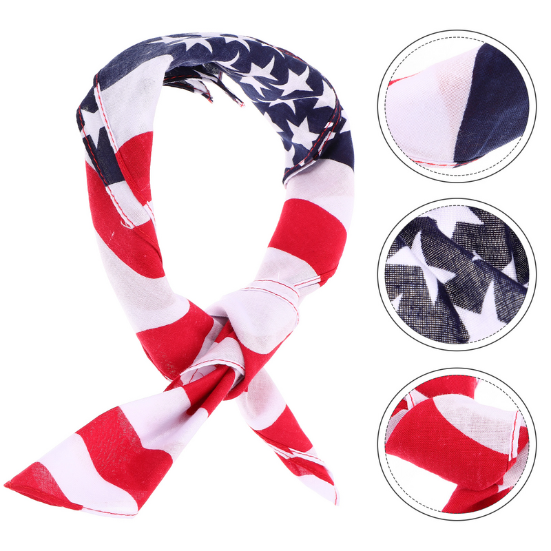 Мужской Карманный квадратный хлопковый носовой платок атласная повязка на голову Бандана с американским флагом шарф