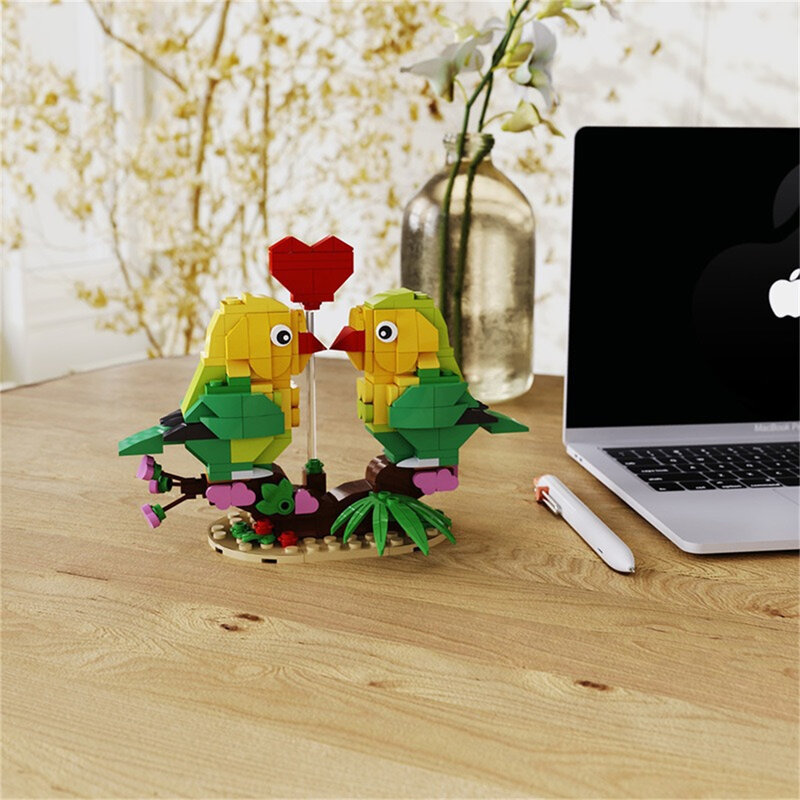 Love Bird-bloques de construcción de alta tecnología para niños, montaje electrónico de dibujo, regalos de navidad