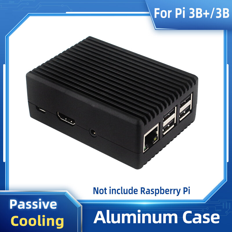 Raspberry Pi 3 Alumimum Case Passive Cooling Armor Metal Shell with Thermal Pad Heat Sink for Raspberry Pi 3 Model B+ 3B