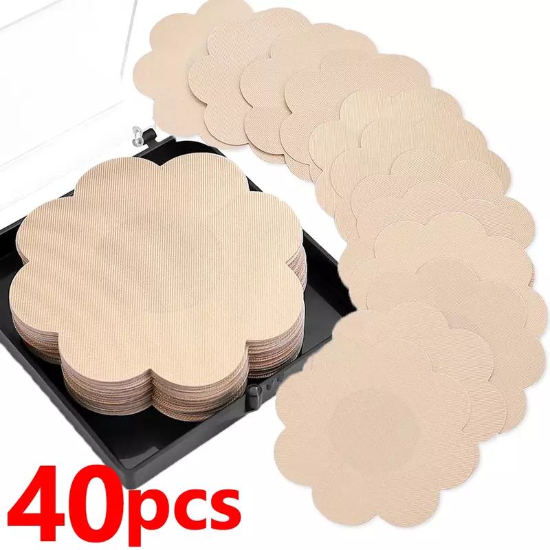 Adesivos invisíveis para mulheres, capas de mamilos, fita de elevação do peito, adesivo adesivo, Lady Nipple Cover Pads, 40pcs