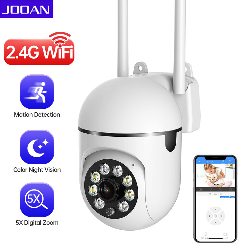 JOOAN 3MP PTZ IP Camera Color Night Auto Tracking CCTV IP WiFi Camera telecamera di sicurezza telecamera di sorveglianza domestica Baby Monitor