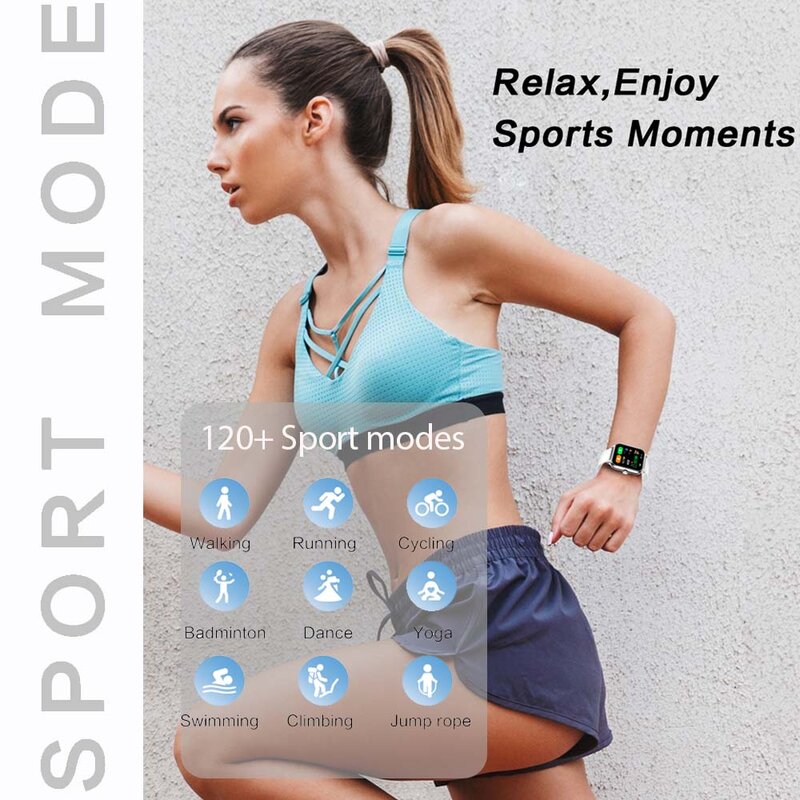 GENBONO-Montre intelligente de sport pour hommes et femmes, appel Bluetooth, suivi de la fréquence cardiaque et du taux d'oxygène sanguin, iOS, Android, 1.91 ", nouveau