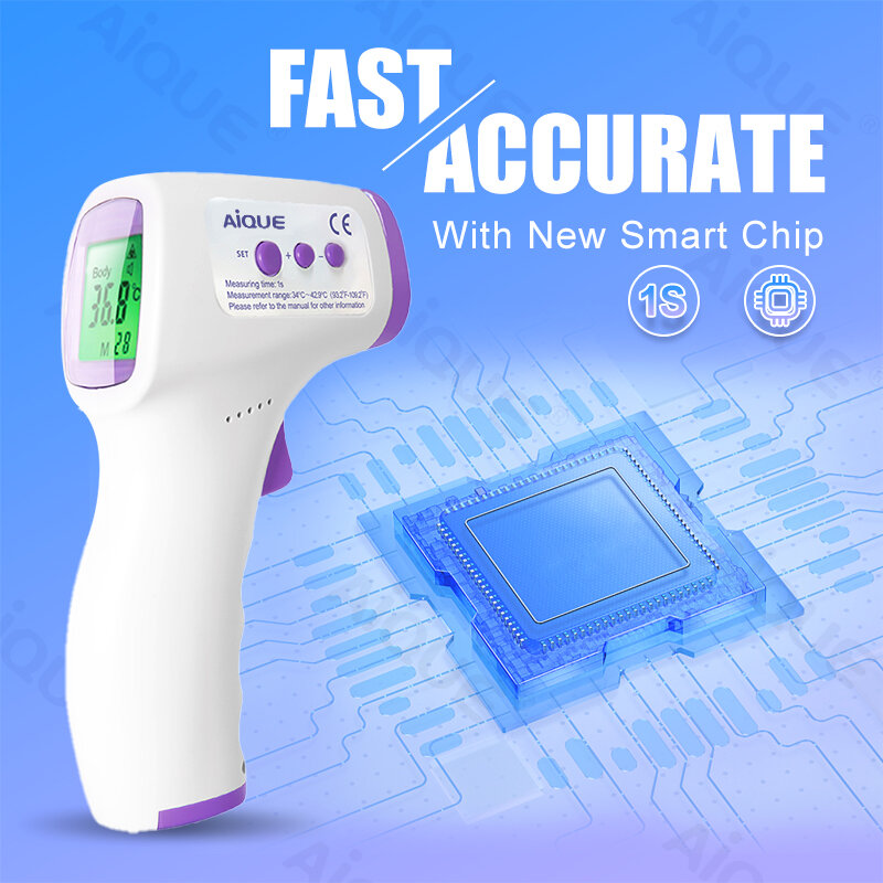 AiQUE-termómetro Digital de fiebre rápida para niños, dispositivo médico de transmisión de voz, temperatura clínica Febril Corporal para la frente