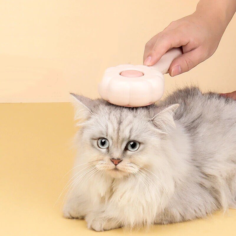Plastic Pet Self Groom Aparar Pente De Limpeza OneClick Key Dog Cat Hair Removal Brush Animal Fur Stick Para Casa Diversão Derramamento Kit