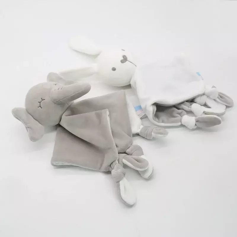 Mainan tidur bayi katun lembut Muslin menenangkan handuk penenang tisu anak-anak mode kelinci sapu tangan boneka tidur baru lahir