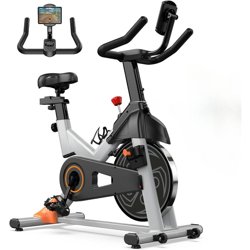 Rower treningowy, cichy napęd pasowy z regulowanym oporem magnetycznym, wewnętrzny rower rowerowy do domowej siłowni Cardio, siedzenie w wersji do montażu na iPada