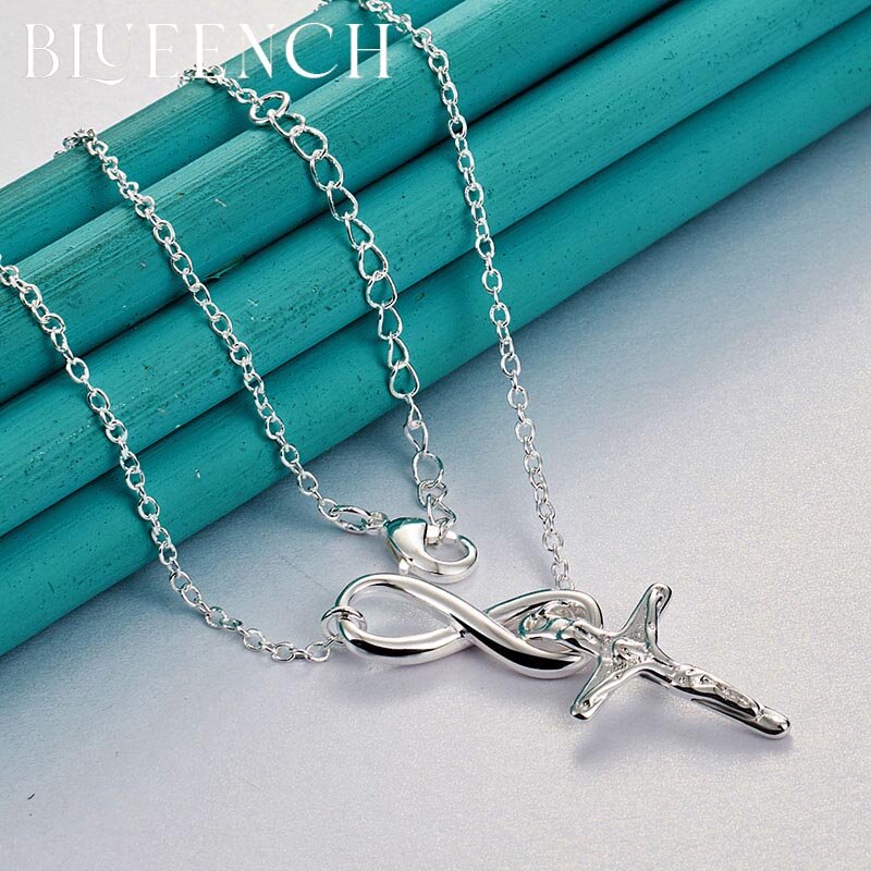 Bueench 925 prata esterlina cruz pingente colar para mulher proposta festa de casamento moda jóias
