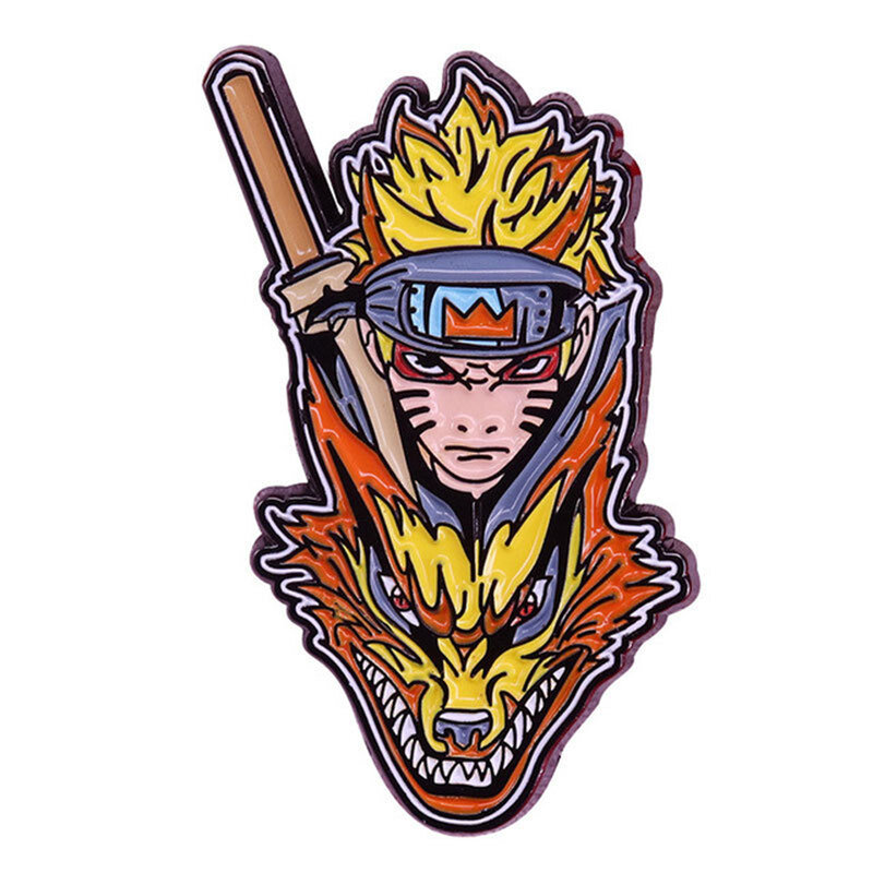 Anime Uzumaki Naruto Bijuu Kurama Kyuubi Cosplay Metall Pin Abzeichen Brosche Legierung Requisiten Geschenke
