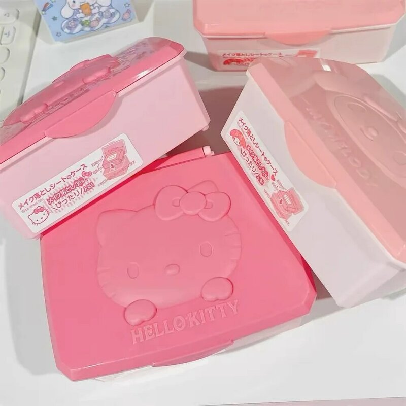 Kawaii My Melodys Hello Kittys Flip Cover Dust Proof Jewelry Box Cartoon Kuromis Pochaccos Desktop Item Sorting Storage Boxs