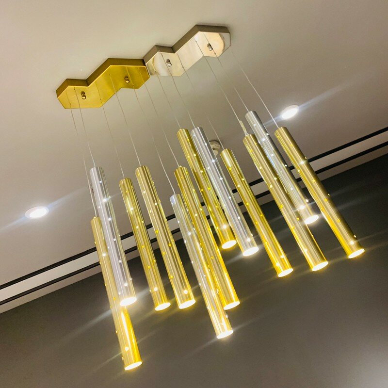 Plafonnier LED au design nordique moderne, couleur or ou argent, luminaire décoratif d'intérieur, idéal pour une salle à manger ou un bar
