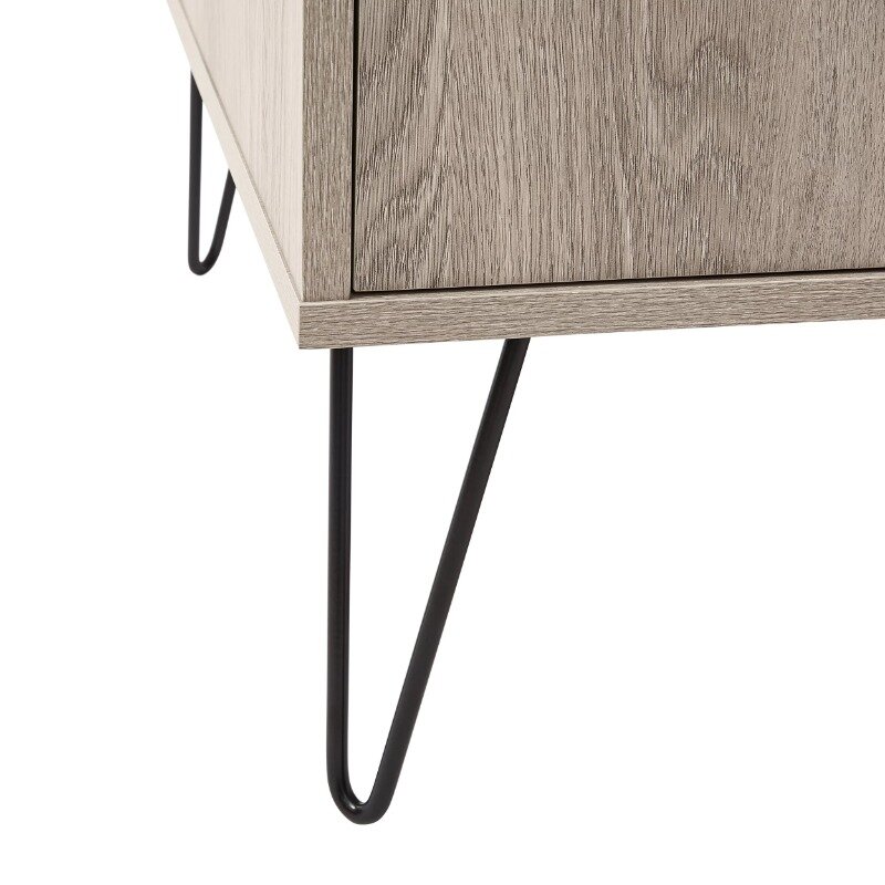 Mainstenci- Table basse rectangulaire moderne en épingle à cheveux, table basse grise