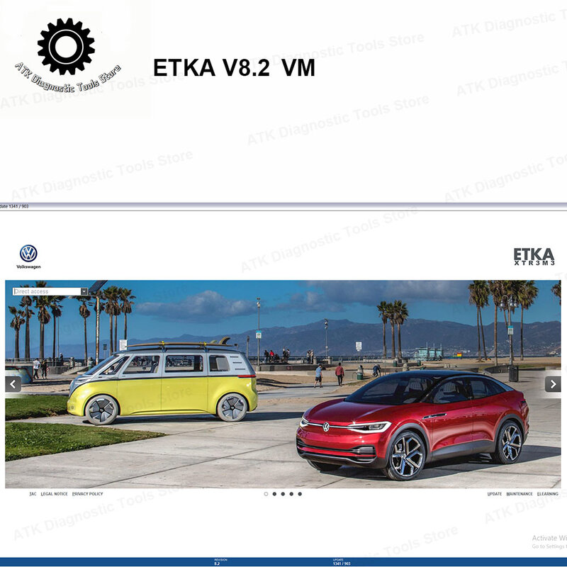 Grupo o mais novo do software do reparo para veículos, catálogo eletrônico das peças, automóvel de VW, venda quente, E T · K · A 8,2, 2024