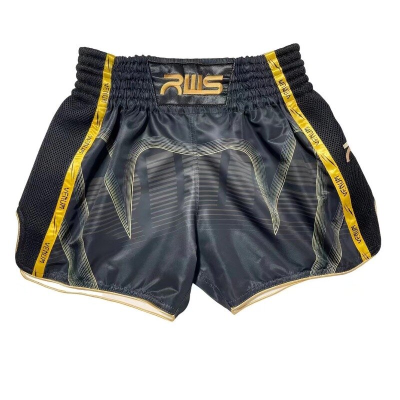Original MMA Training Muay Thai Gym Fighting Shorts Fitness Combat Sports Pants Embroidery Style Boxing Trunks