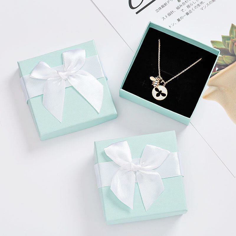 Scatola di imballaggio di gioielli di carta anelli collane organizzatore di immagazzinaggio bracciali orecchini espositore forniture di nozze regali all'ingrosso