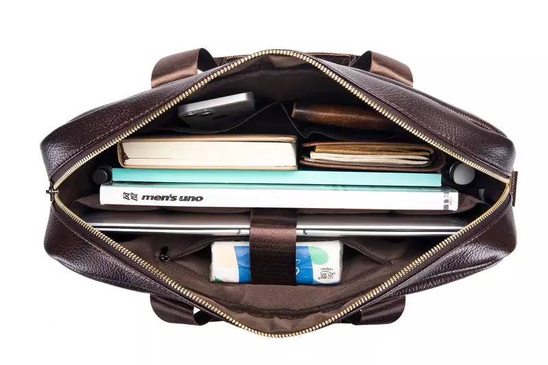 2024 New Luxury Cow Genuine Leather Business Men's Briefcase Male Shoulder Bag Men's Messenger Bag Tote Computer Handbag