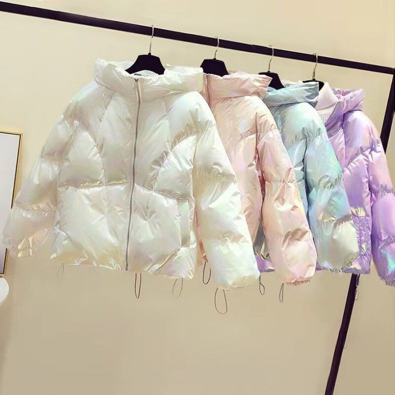 Winter Thick Warm Parka Women Hooded Puffer Jacket Long Sleeve Short Coat Down Cotton Cotton-padded Jacket Korean Outerwear