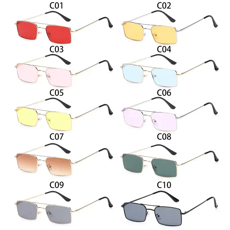 Sunglasses for Women & Men, Trendy Frameless Rectangle Sun Glasses Retro Shades Fashion Summer Travel UV400 Eyewear