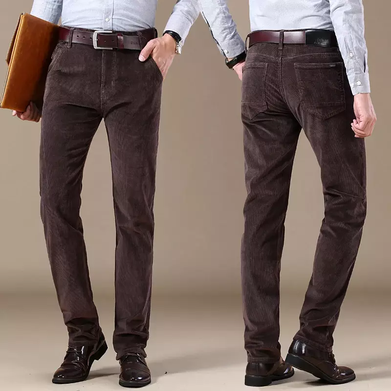 กางเกงลำลองผ้าลูกฟูกหนา6สีสำหรับผู้ชายแบรนด์เสื้อผ้าสไตล์ใหม่สำหรับฤดูหนาวและ2023