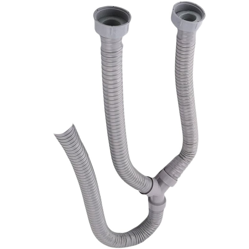 3.5Ft Washing Machine Pvc Y Shaped Drain Discharge Hose Washer Pipe Connector , Rotary Interface,with 2 Waterproof Rings