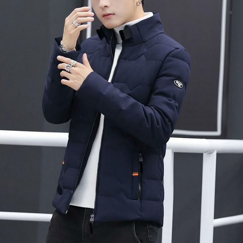 Parka da uomo Slim Fit Outwear autunno inverno con tasche chiusura con cerniera colletto alla coreana spesso impermeabile WarmCoat erkek mont