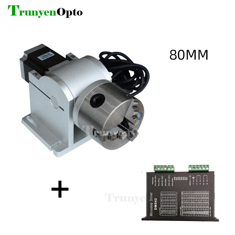 80mm Rotary axis for Fiber Laser Marking Machine Cutting Weld spare parts Automatic clamp