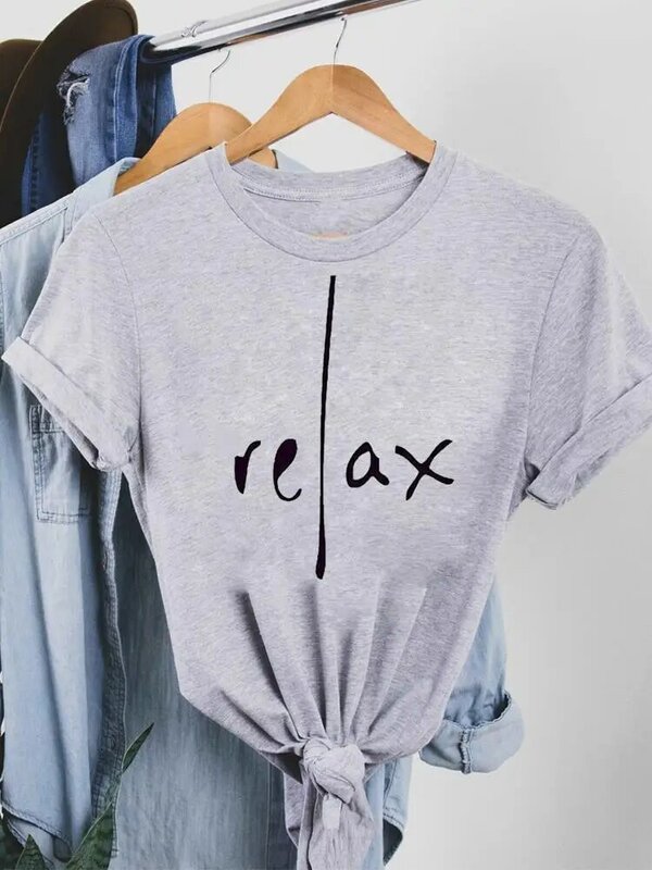 Ubrania damskie lato T odzież drukuj moda Casual t-shirty list 90s Trend śliczne krótkie rękawy damskie kobiece koszulki graficzne