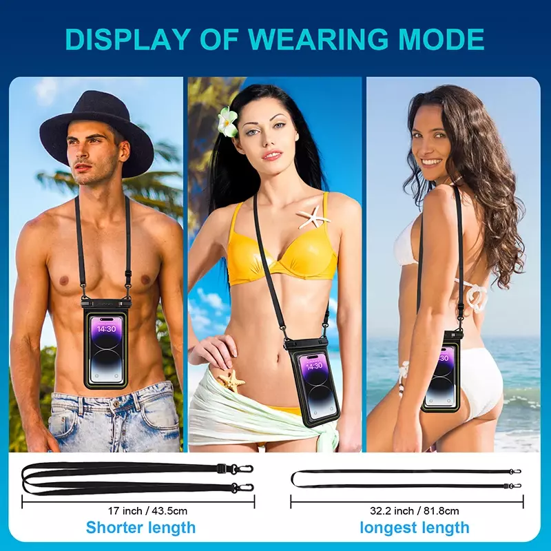 HAISSKY-esponjas flotantes para teléfono, bolsa impermeable con cordón ajustable, cruzado Universal, Swmming, surf, almacenamiento, bolsas secas