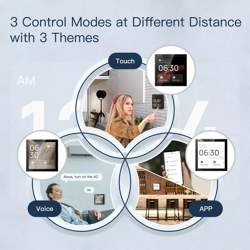 MOES-Touch لوحة تحكم مركزية للمشاهد الذكية ، اليكسا ، المدمج في التحكم الصوتي ، تويا ، واي فاي ، بوابة زيجبي ، 4 في الشاشة