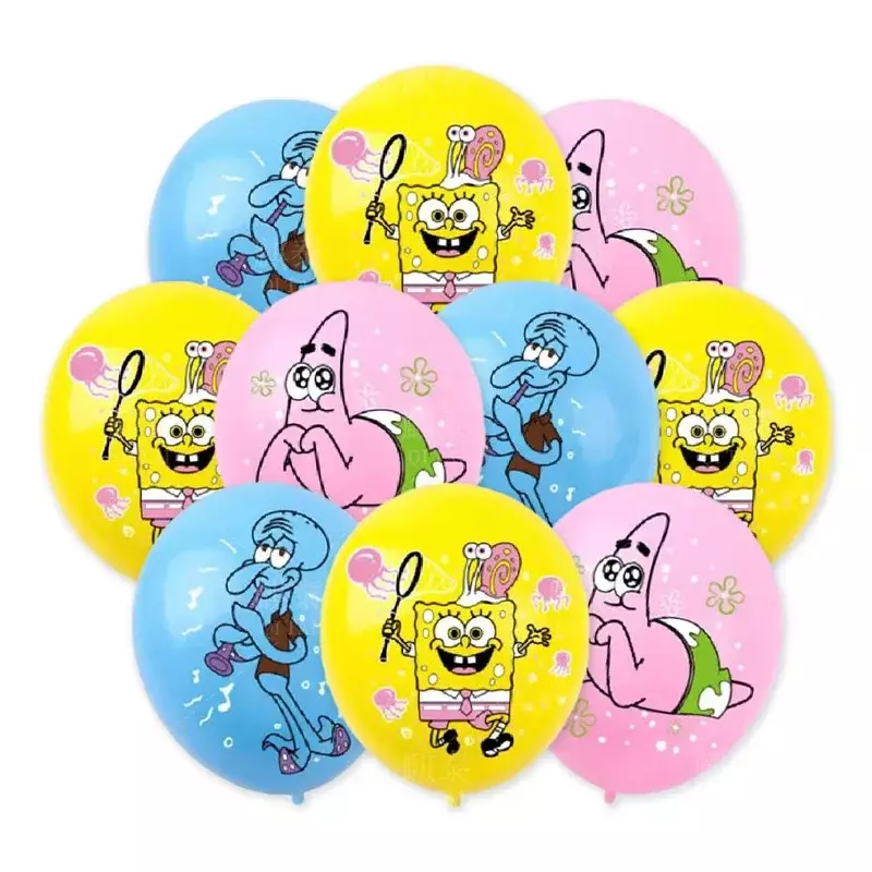 Decoración de fiesta de Bob Esponja, globo de látex con temática de Patricio, estrella, pulpo y hermano, juego de globos de cumpleaños para niños, lindo